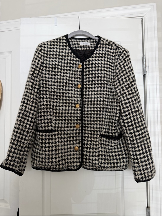 Alfred Dunner Jackets & Blazers - Vintage Alfred Dunner 100% Wool Houndstooth Blazer Jacket Size 14